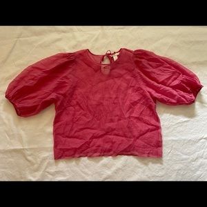 Pink Puffy Sleeve Shirt